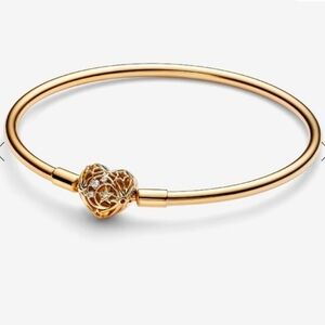 NWT Pandora Celestial Bangle Gold Plated Unique Metal Blend 7.5”/19 cm
